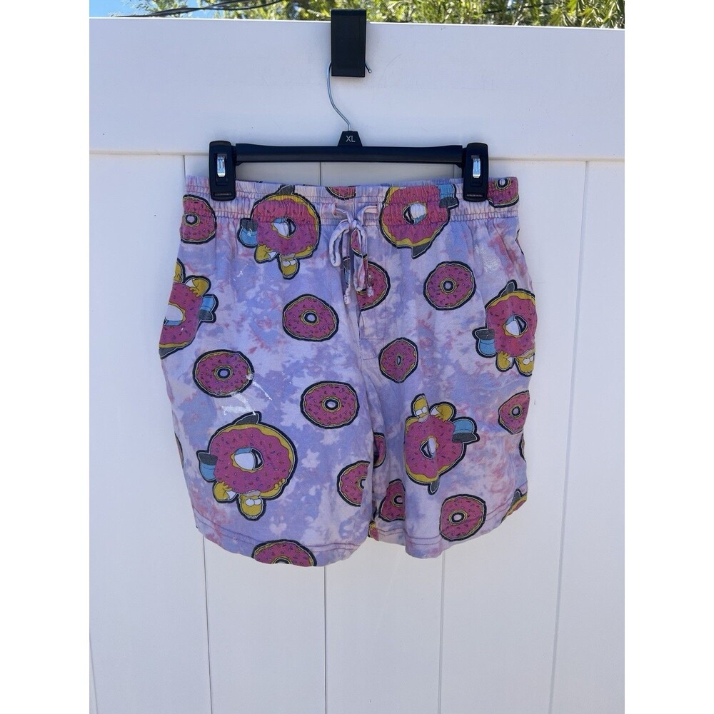 The Simpsons Homer Simpson Donuts Lounge Pajama Shorts Sz Medium Womens